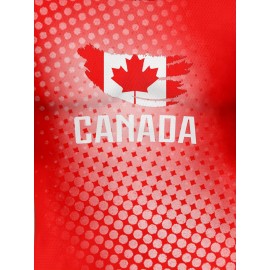 Women's Large Size Professional Sports Fabric Creative Pattern Print Canada Home Soccer Jersey T-shirt, Soccer Jersey Flag Uniforms Shirts Breathable And Lightweight, Moisture-Wicking, As Gifts For Sports Fans