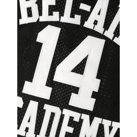 Men's #14 Black Retro Basketball Jersey - Sleeveless Polyester Tank Top with Embroidery, Round Neck, Loose Fit for Sports, Training & Casual Wear, S-3XL