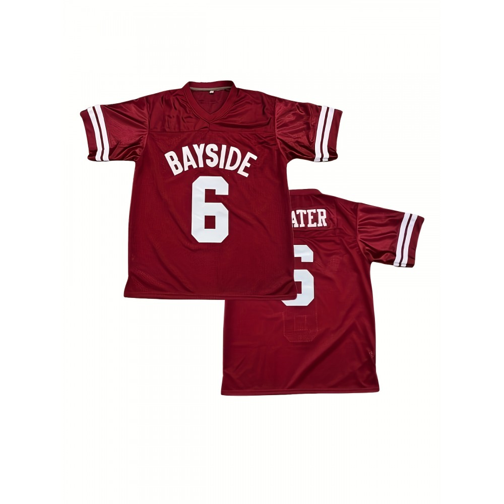 Saved By The Bell AC Slater #6 Bayside Tigers Vintage Football Jersey