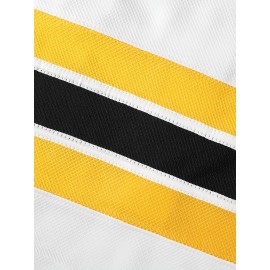 1pc Boston Ice Hockey Jersey, Happy Gilmore #18, Polyester V-Neck Pullover with Embroidered Lettering, Long Sleeve, Breathable & Moisture-Wicking, Loose Fit for Sports & Casual Wear, S-XXXL