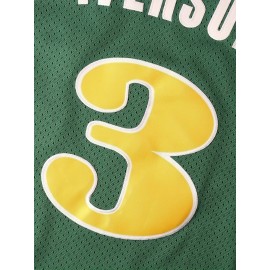 Men'S # 3 Embroidered Basketball Shirt Breathable And Comfortable Sleeveless Sportswear Suitable For Training, Competition, Sports S-3XL