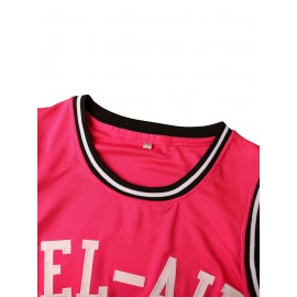 Bel-Air #14 Men's Pink Basketball Jersey - Vibrant Sports Uniform, S-XXXL, Lightweight Polyester, Machine Washable for Team, Casual & Outdoor Activities