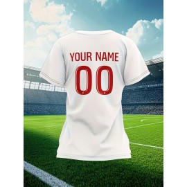 Custom-made large-sized football shirts for women, with custom names and numbers, breathable fabrics for sports, team events, and casual use
