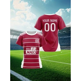 Custom-made large-sized football shirts for women, with custom names and numbers, breathable fabrics for sports, team events, and casual use