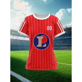 Custom-made large-sized football shirts for women, with custom names and numbers, breathable fabrics for sports, team events, and casual use
