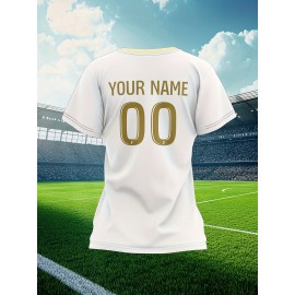 Custom-made large-sized football shirts for women, with custom names and numbers, breathable fabrics for sports, team events, and casual use