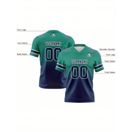 Customized plus-size Women's football jerseys, personalized team and digital number football short-sleeved shirts as gifts for female fans