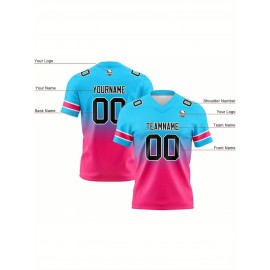Customized plus-size Women's football jerseys, personalized team and digital number football short-sleeved shirts as gifts for female fans