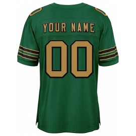 Customizable Football Jersey - Personalized Name & Number, V-Neck, Short Sleeve, Breathable Mesh Fabric, Team Colors with Bold 