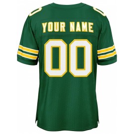 Customizable Football Jersey - Personalized Name & Number, V-Neck, Short Sleeve, Breathable Mesh Fabric, Team Colors with Bold 