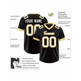 Custom Football Jersey Personalized with Team Name & Number - Women's Large Size Sports Shirt, Navy Blue & Red Color Scheme, Non-Stretch Fabric for Soccer, Team Uniforms, Gifts - Easy-Care Athletic Apparel, Sleeve Stripes, Detailing