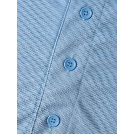 Youth Baseball Jersey Blank Boys T Shirt Button Hip Hop Fashion Sport Shirts Tops For Girls S-XL