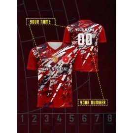 Custom Youngsters' Soccer Jersey - V-Neck, Quick-Dry Fabric, Personalized Name & Number - Perfect for Sports & Casual Wear, Perfect for Outdoor