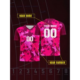 V-neck children's football shirt tops with custom name and number comfortable fit sports leisure outdoor running