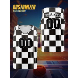Customizable Kids Basketball Vest, Polyester 100% Knit Fabric, Breathable & Washable, Loose Fit Sports Vest with Personalized Name & Number, Ideal for Training, Parties, Outdoor Activities - Spring/Summer/Fall