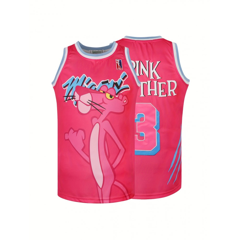 3 Basketball Jersey Stitched Men's Sports Shirt Polyester Round Neck Retro Blue Top White, Blue, Pink S-3XL