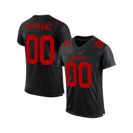 Customized large-sized black football jerseys, Women's sports uniforms and sweatshirts, personalized team names and numbers