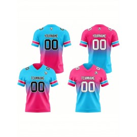 Customized plus-size Women's football jerseys, personalized team and digital number football short-sleeved shirts as gifts for female fans