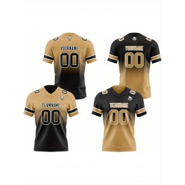 Customized plus-size Women's football jerseys, personalized team and digital number football short-sleeved shirts as gifts for female fans